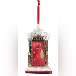 Magic Elf Door Holiday Ornament - Red and Silver
